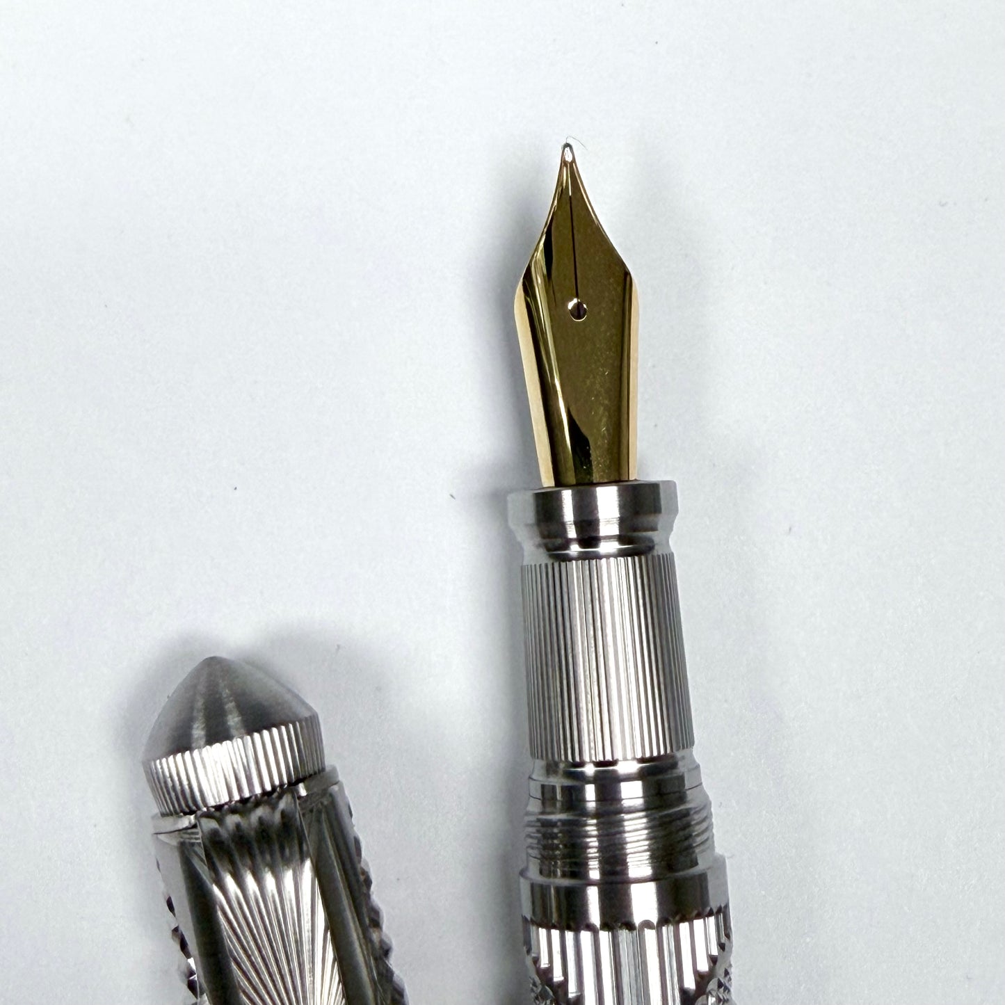 Victorian Stainless Steel Fountain Pen – Ornamental Turning & Guilloche