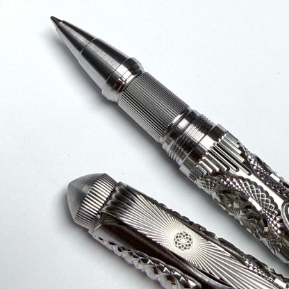 Victorian Stainless Steel Fountain Pen – Ornamental Turning & Guilloche