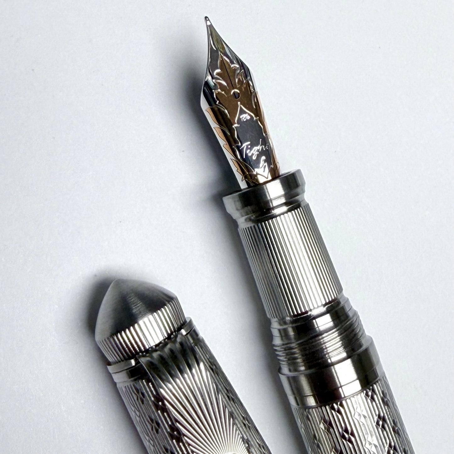 Traditional Guilloché — Engraved Stainless Steel Fountain Pen