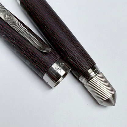 Red Pinstripe — Red Fiberglass & Carbon Fiber Pen