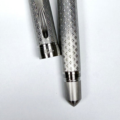 Traditional Guilloché — Engraved Stainless Steel Fountain Pen
