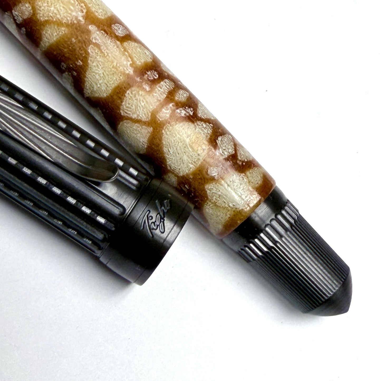 White Tiger Coral & Black Zirconium Fountain Pen