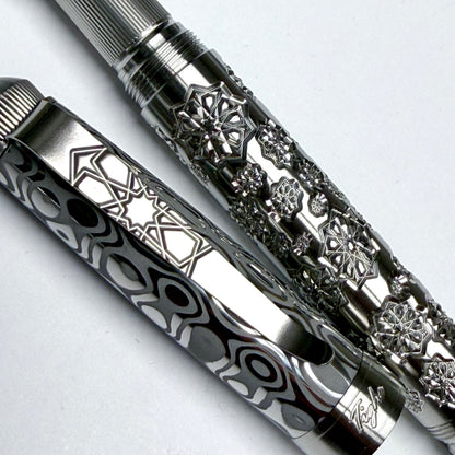 Snowflake & Odin's Eye Damascus Fountain Pen