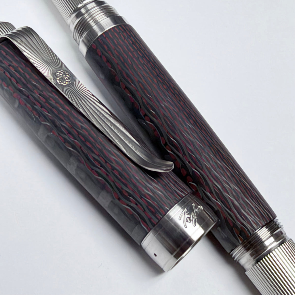 Red Pinstripe — Red Fiberglass & Carbon Fiber Pen