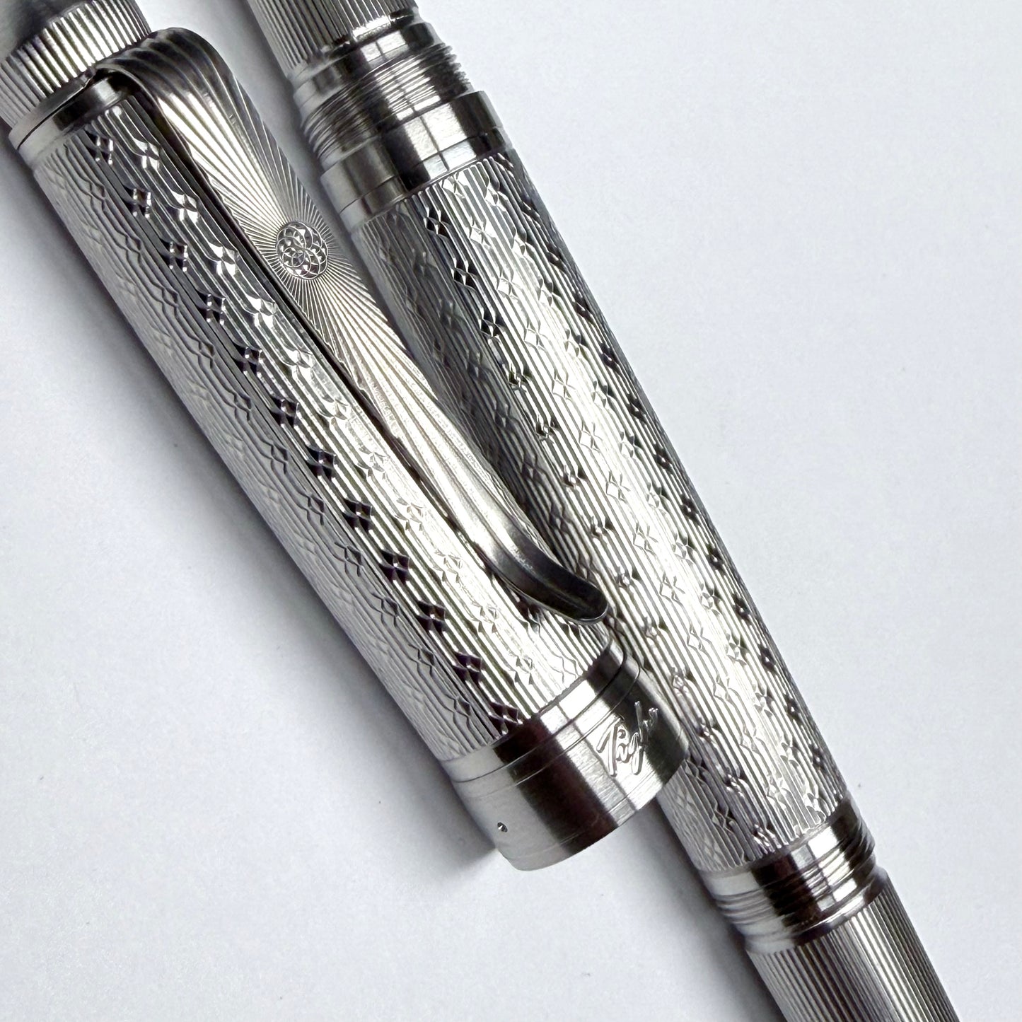 Traditional Guilloché — Engraved Stainless Steel Fountain Pen