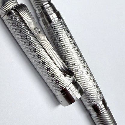 Traditional Guilloché — Engraved Stainless Steel Fountain Pen