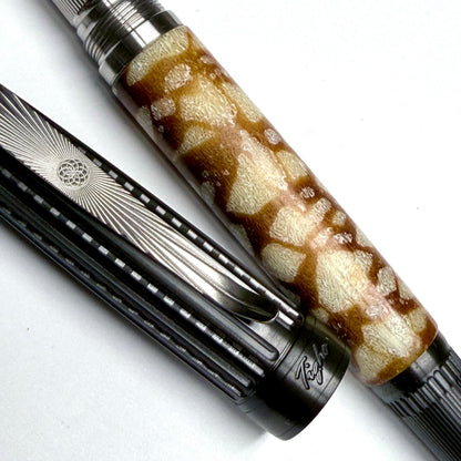 White Tiger Coral & Black Zirconium Fountain Pen
