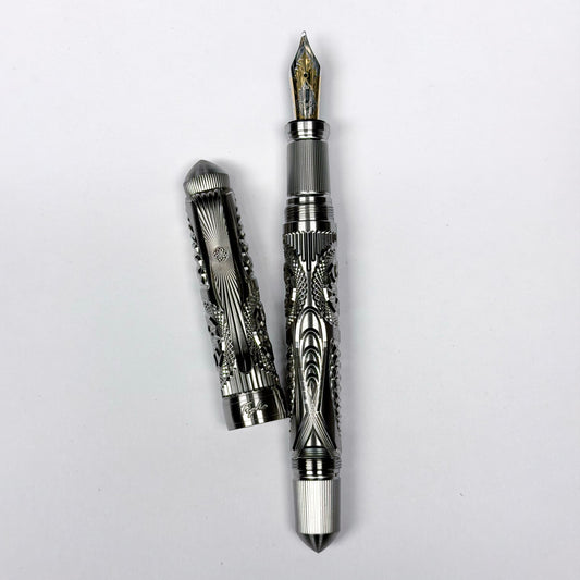 Victorian Stainless Steel Fountain Pen – Ornamental Turning & Guilloche