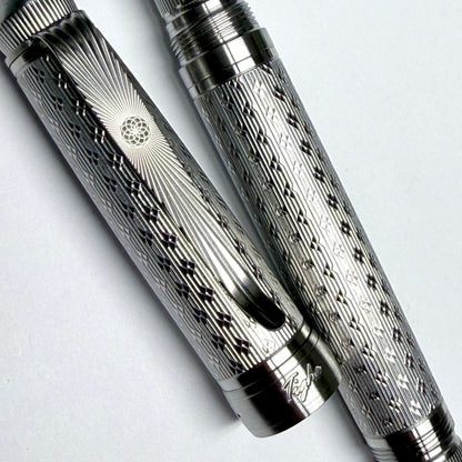 Traditional Guilloché — Engraved Stainless Steel Fountain Pen