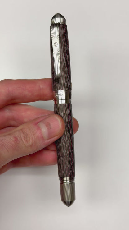 Red Pinstripe — Red Fiberglass & Carbon Fiber Pen